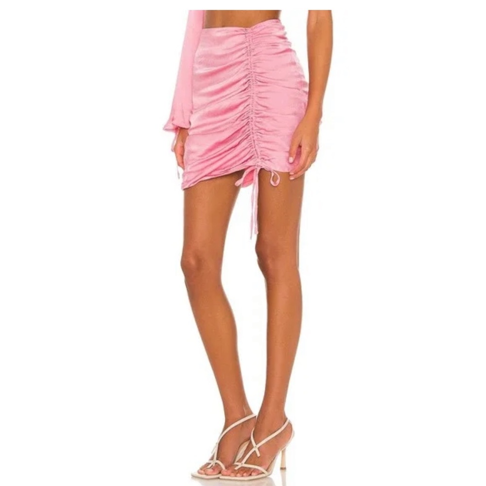 Lovers + Friends Pink Ruched Mini Skirt  XS
